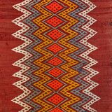 Vintage Turkish Mini Kilim 92x50 cm Wool Small Kelim Runner, shabby Chic