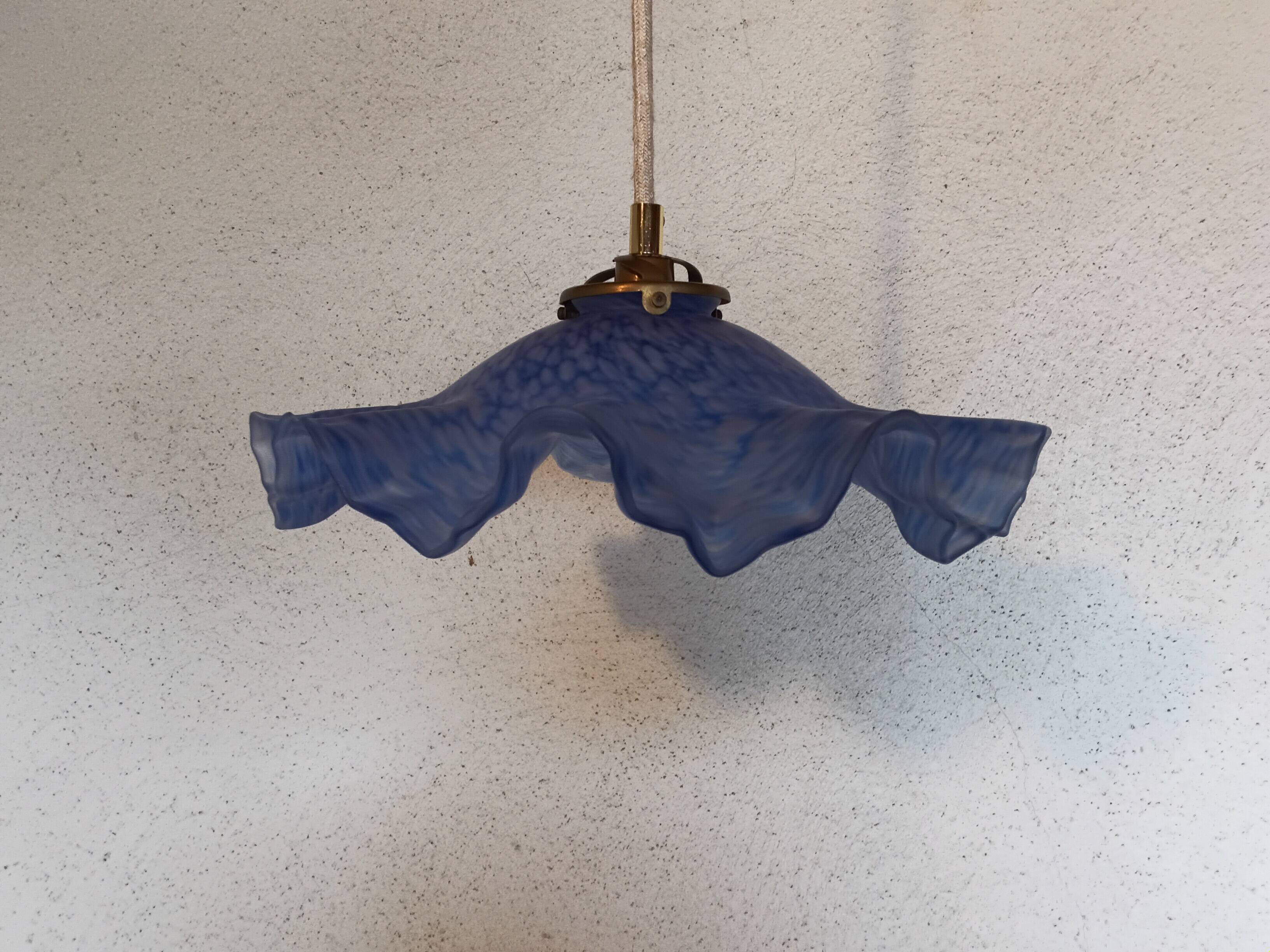 Vintage draped opaline glass pendant.