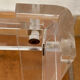 Coffee table, side table in plexiglass with a glass top.