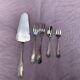 5 silver-plated cutlery, pie server, two forks, small fork and spoon, punch