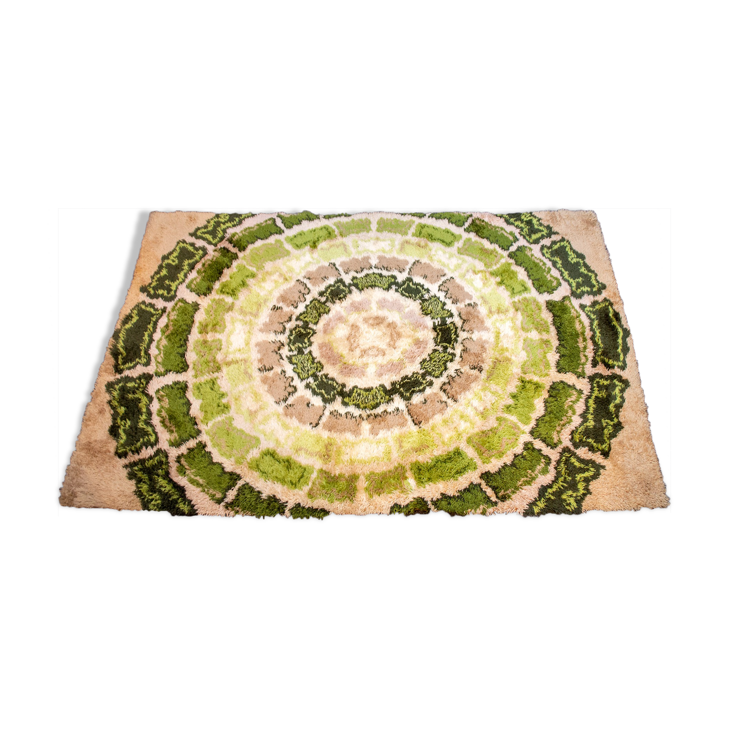 Carpet with psychedelic designs in wool Italy 70s 155x220cm