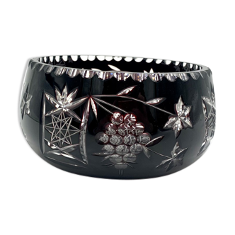 Crystal maroon bowl, Poland, 1960s