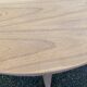 Renovated round extendable Scandinavian dining table in teak, 153cm.
