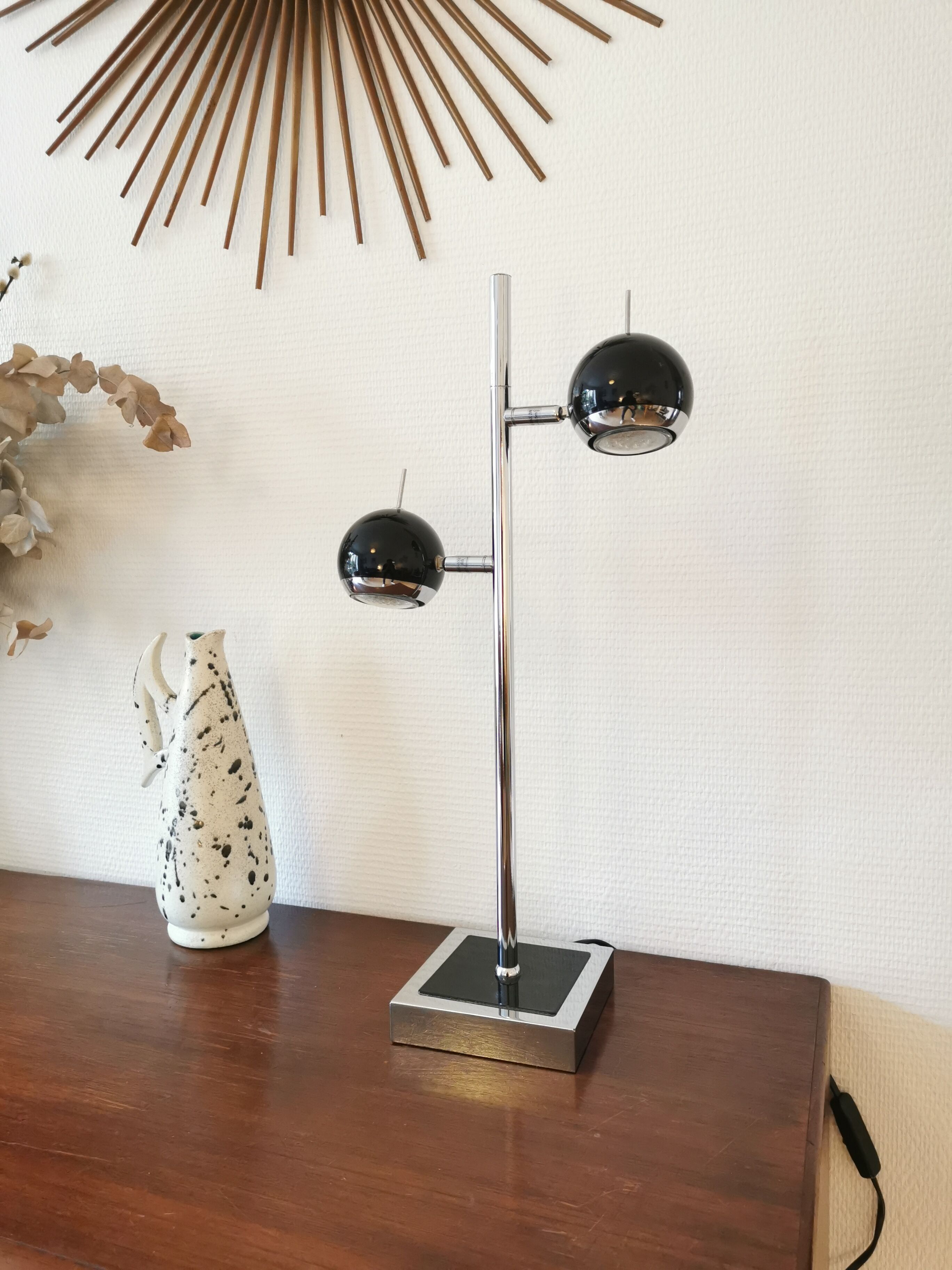 Vintage eyeball lamp Seylumière Hary