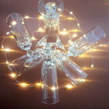 Set of 6 champagne flutes in chiseled glass