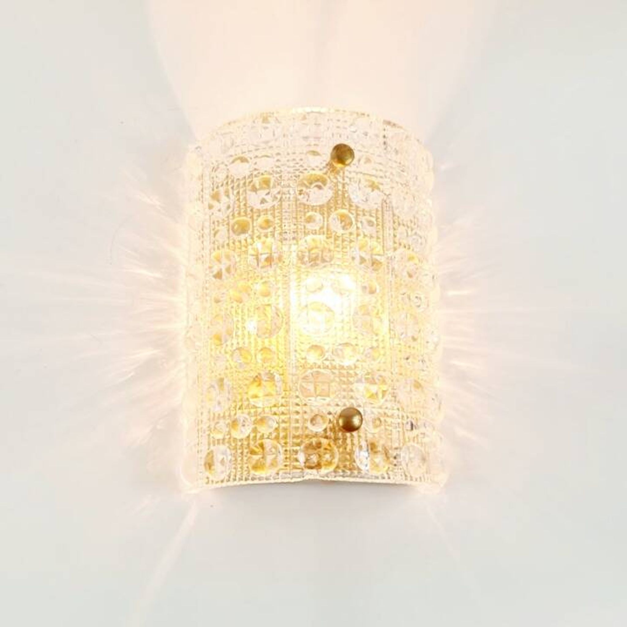 Mid-Century Scandinavian Glass & Brass Wall Lamp - C. Fagerlund, Orrefors