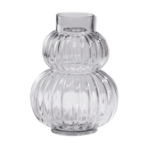 Vase en verre rond gris fumé 25cm