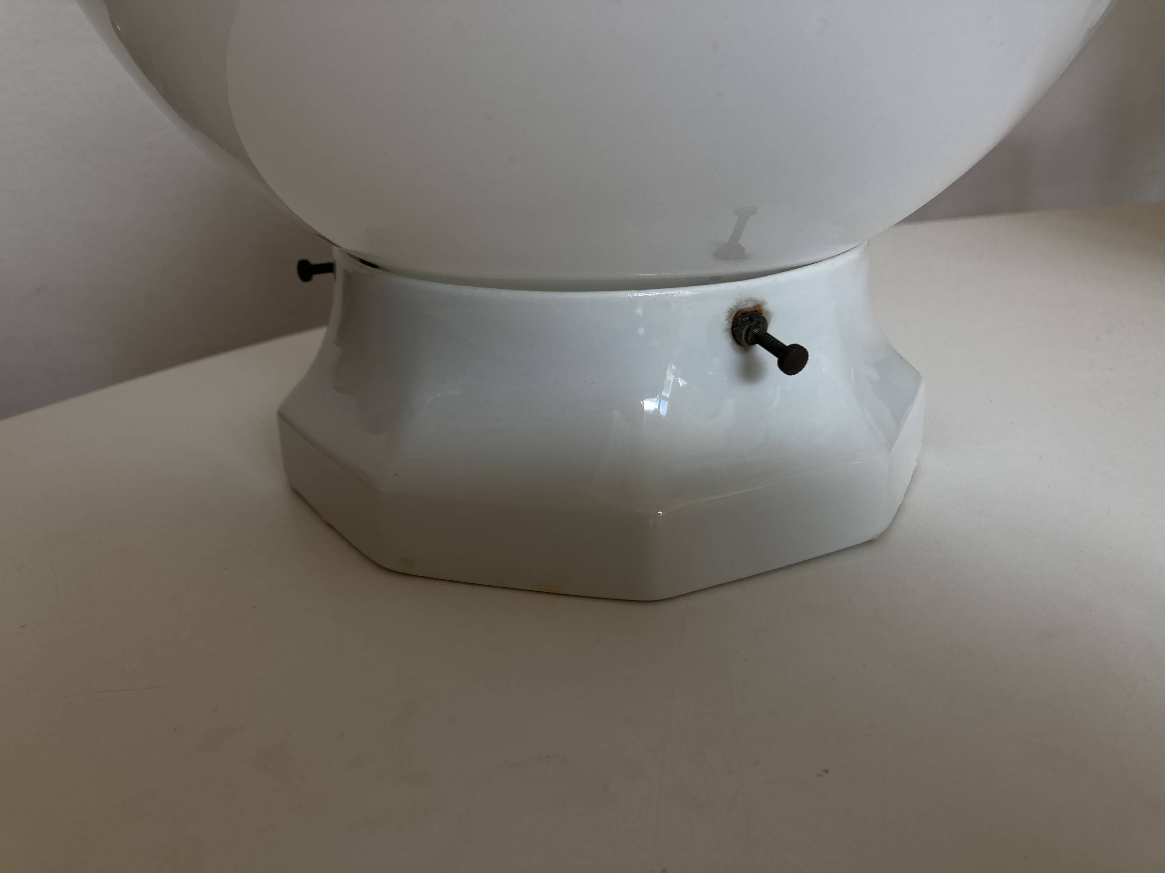 XL bathroom ceiling light from Palace, porcelain and opaline, 1950s