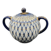 Sucrier en porcelaine Lomonosov LFZ – Motif Filet de cobalt – Russie,