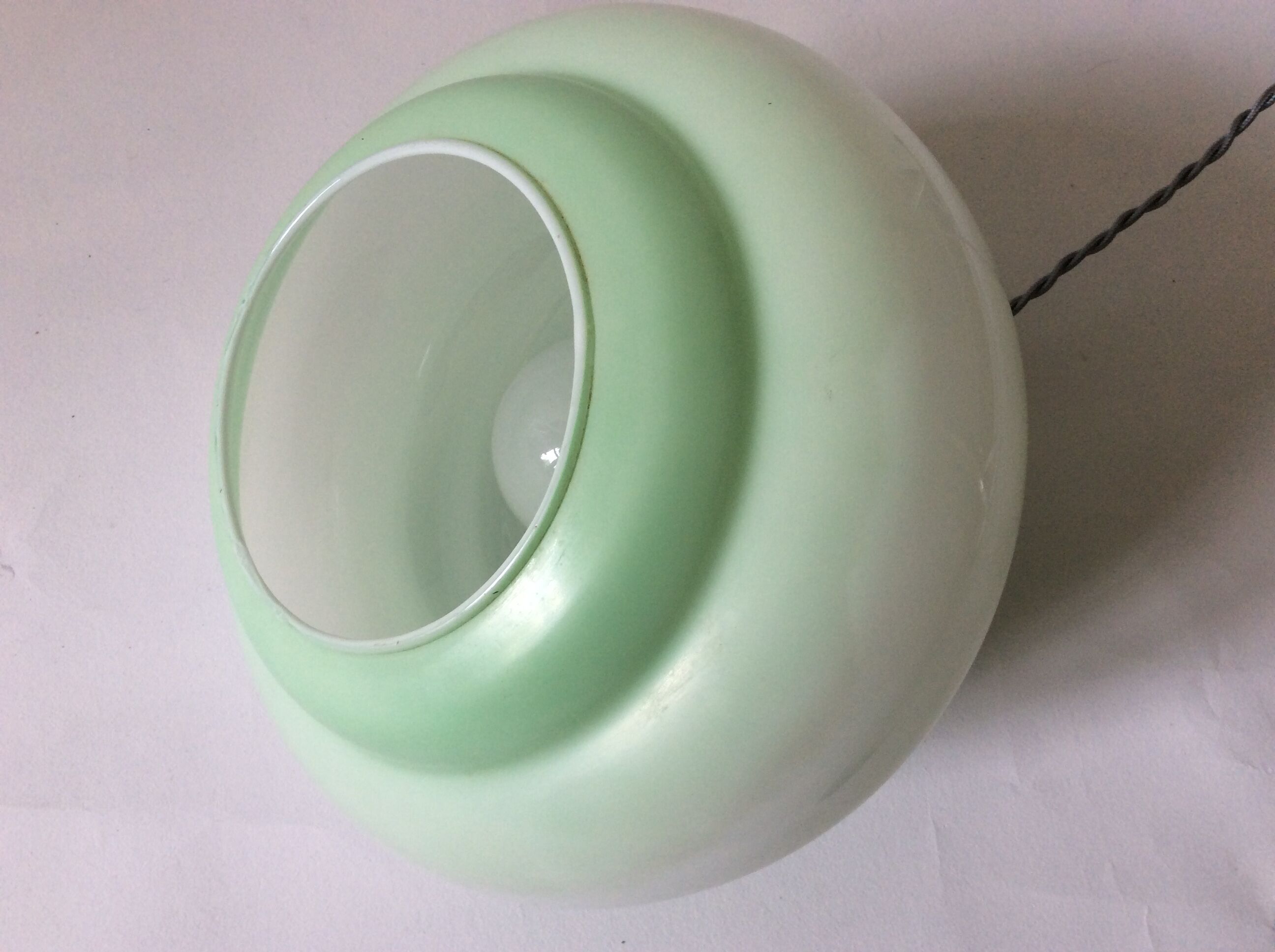 Green opaline ceiling lamp
