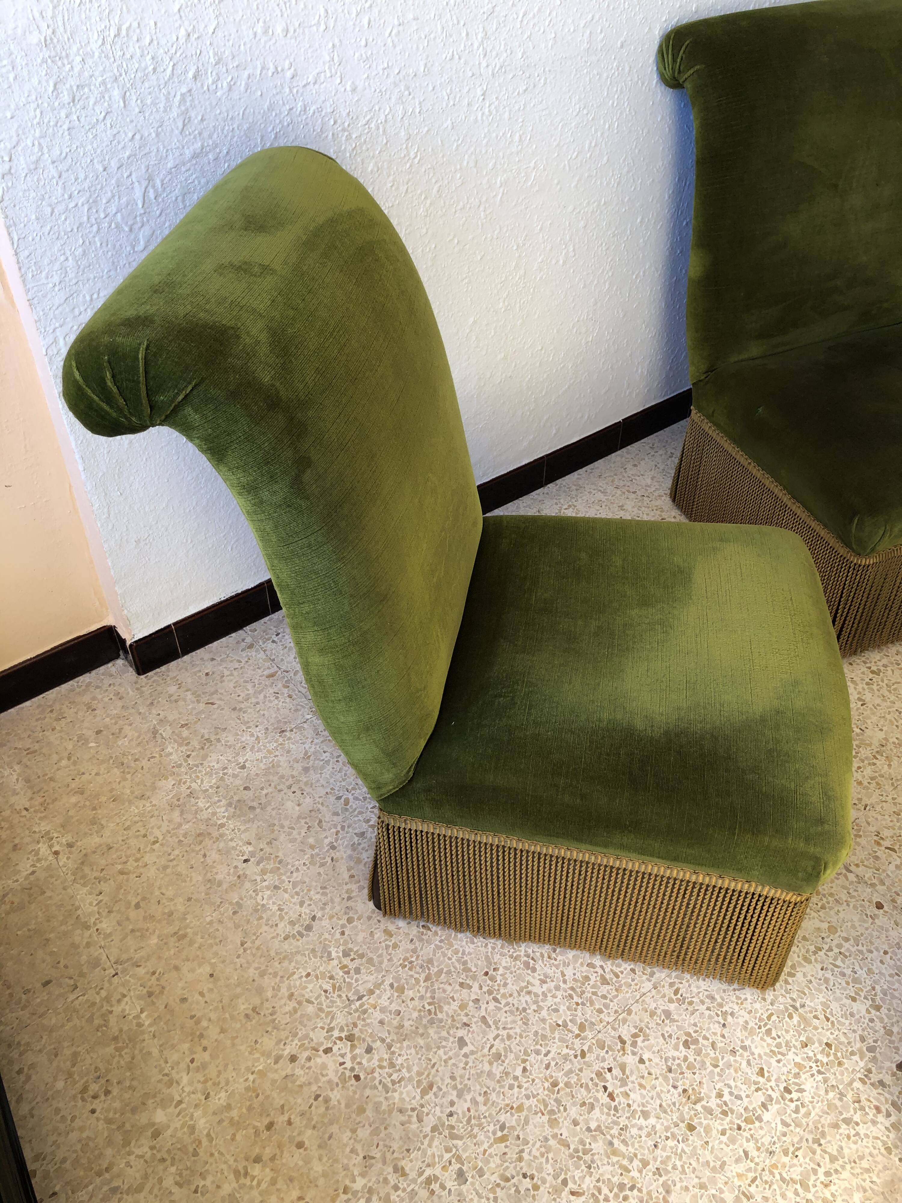 Pair of vintage green velvet heaters
