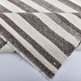 brown cream wool runner kilim , kilim for corridor  76x268 cm