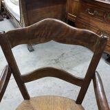 Old 19th century walnut straw armchair n° 2