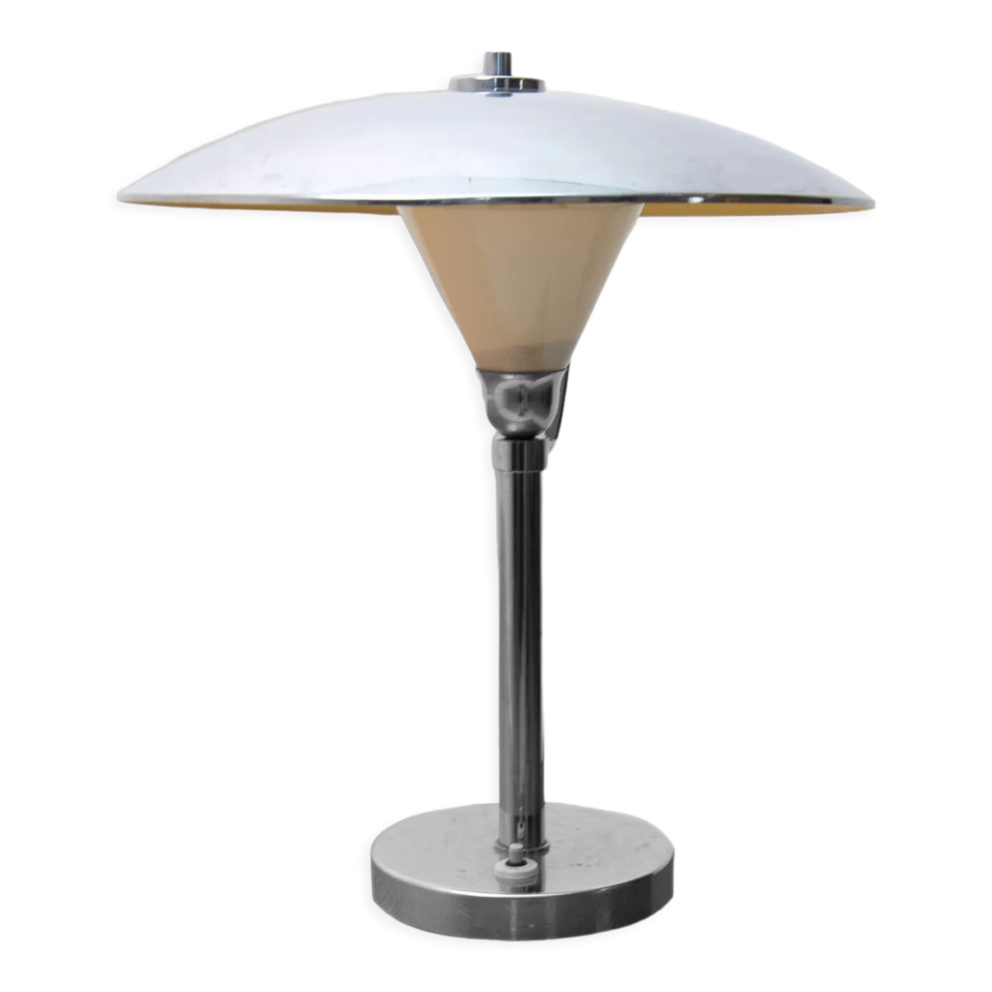 Bauhaus chrome desk lamp, 1940´s, Bohemia