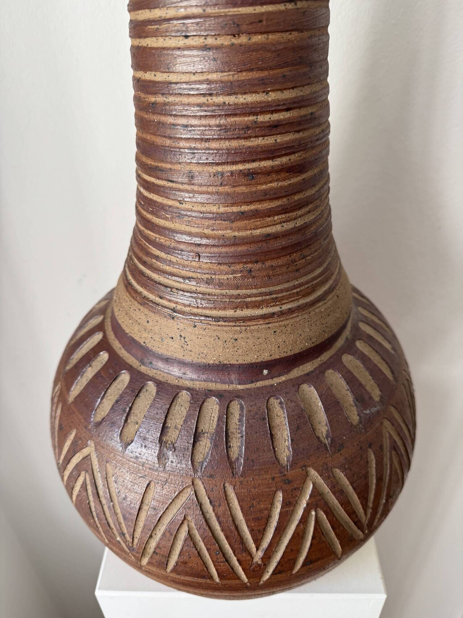 XXL Danish table lamp, stoneware, unique, 1970s