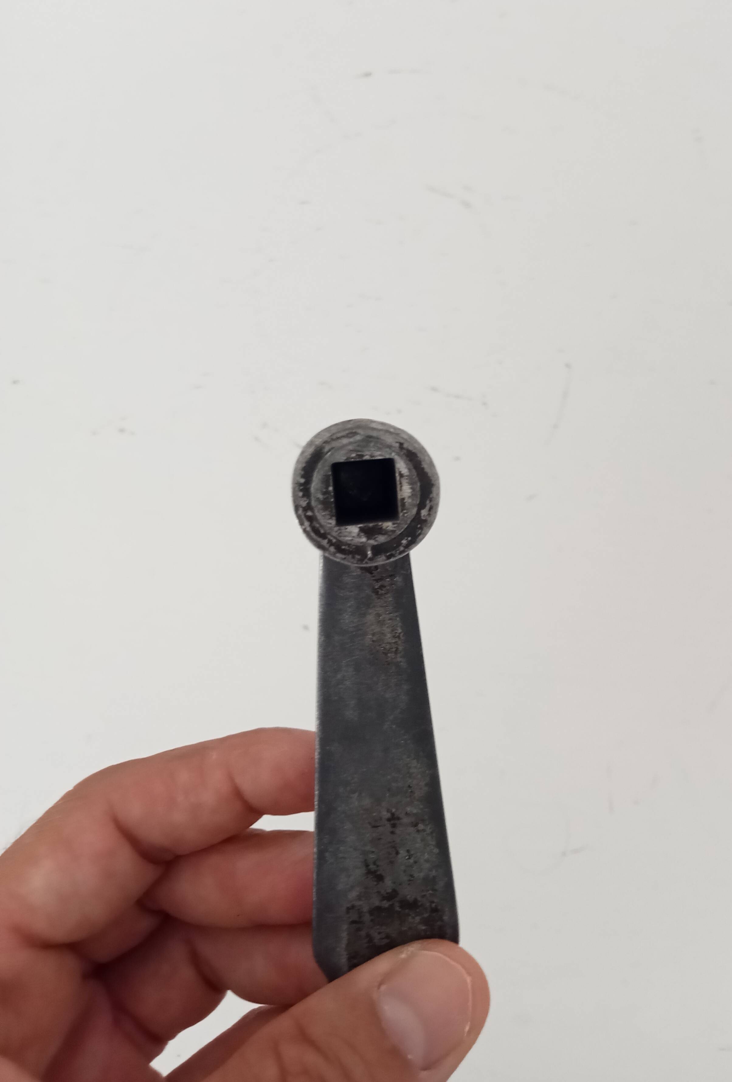 Antique Art Deco door handle in solid aluminium