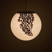 Vintage Globe Chandelier in Glass with Animal Print attributed to Angelo Brotto for Esperia, 1960s