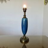 Blue and bronze crackle ceramic lamp