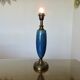 Blue and bronze crackle ceramic lamp
