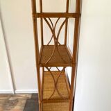 VINTAGE Bamboo Wicker Shelf