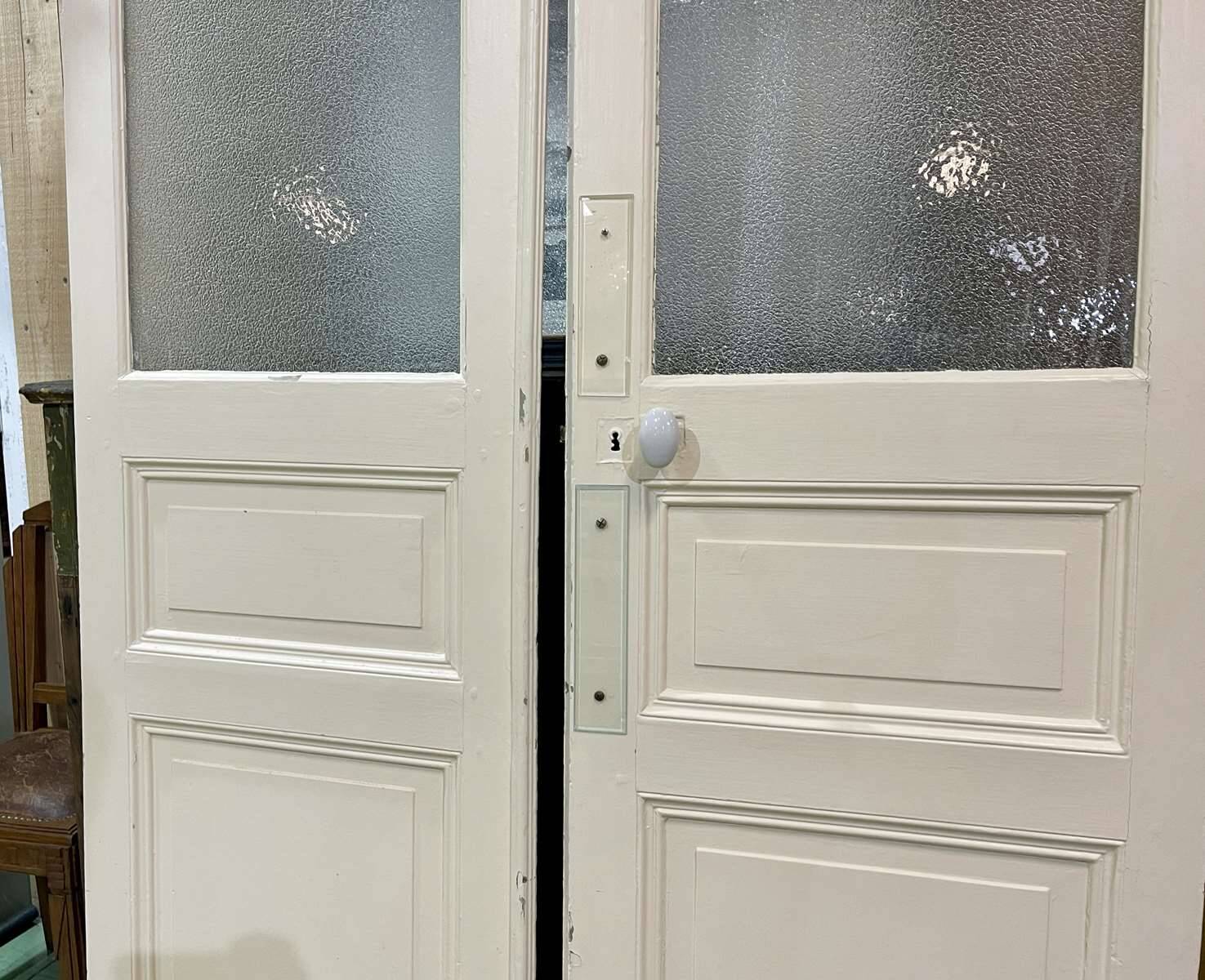 Double glazed interior door in fir from the early 20th century
