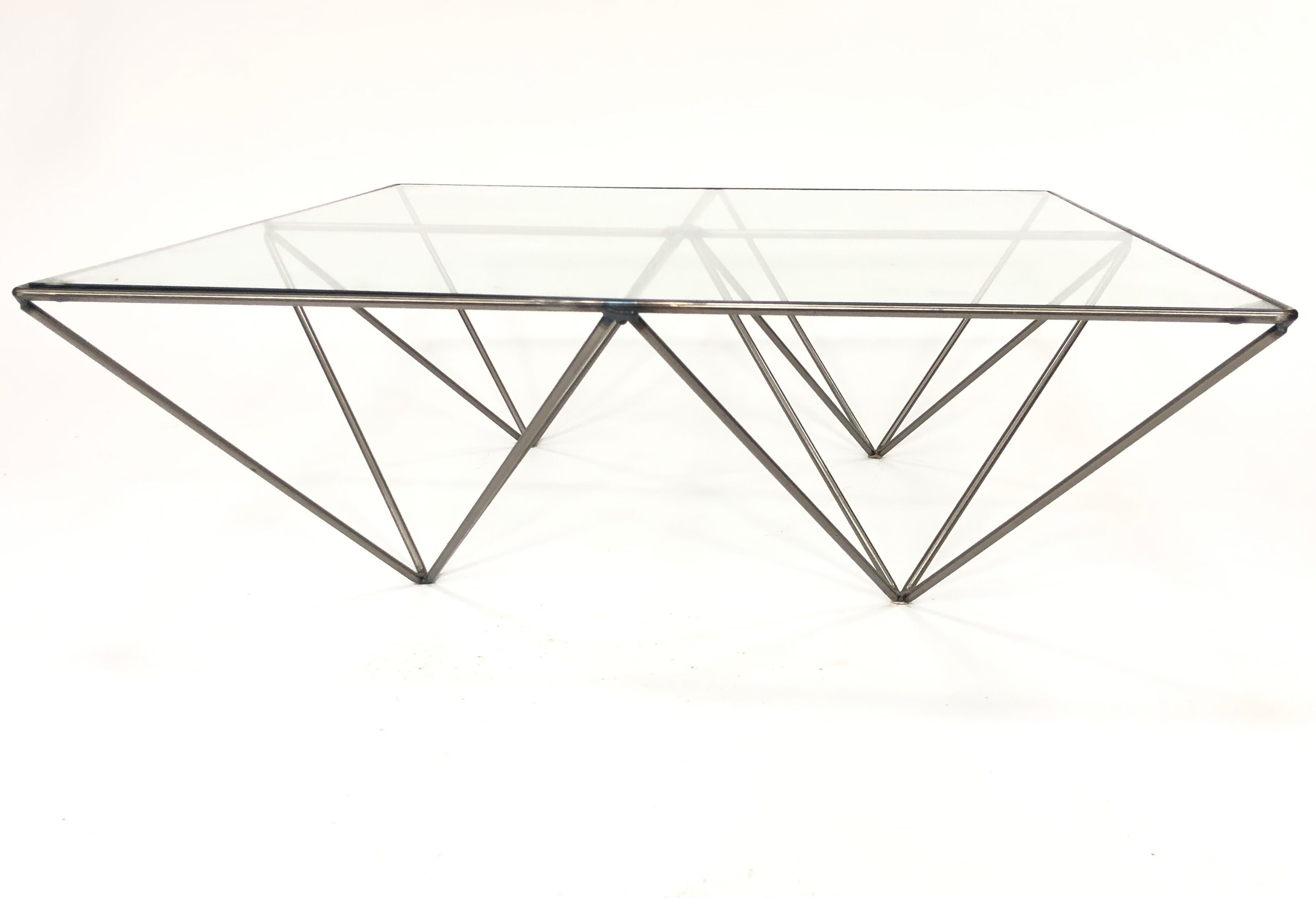 Table low vintage 60s/70s design steel wire