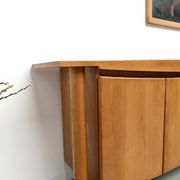 Curved enfilade Maison Regain in solid elm, 1970.