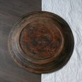Old round wooden tray