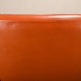 Illum Wikkelsø Wingback Armchair Model 110 in Cognac Leather, Denmark 1960s