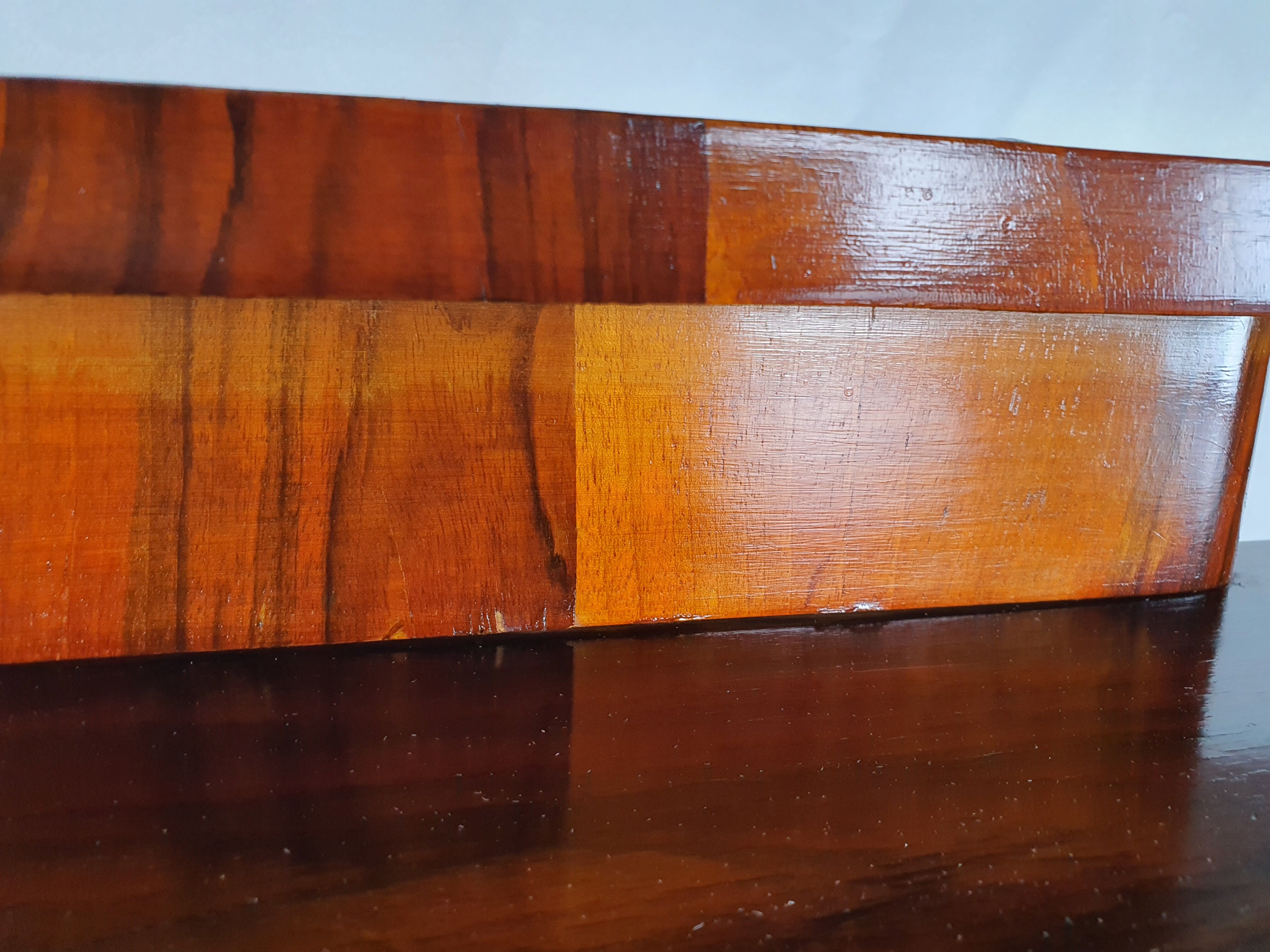 Art deco dining room sideboard in briar with upstand, 1940s