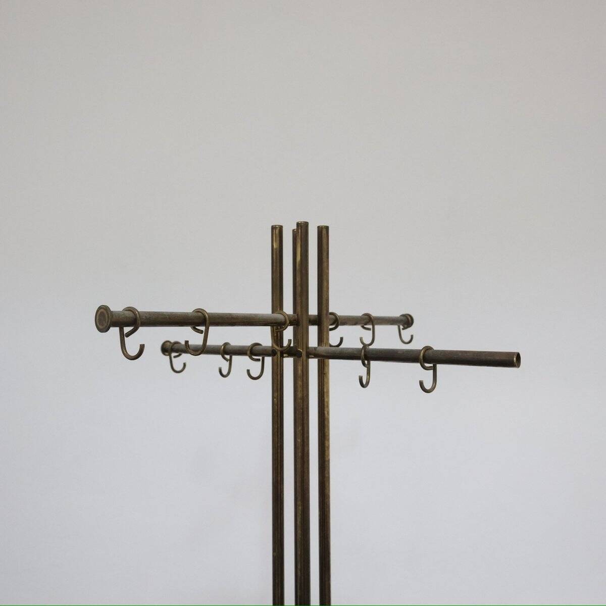 Modern Marble and Brass Coat Rack by Renato Zevi for Metalarte, 1970s