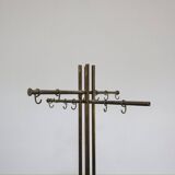 Modern Marble and Brass Coat Rack by Renato Zevi for Metalarte, 1970s