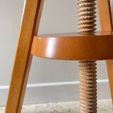 Vintage Solid Beech Screw Stool