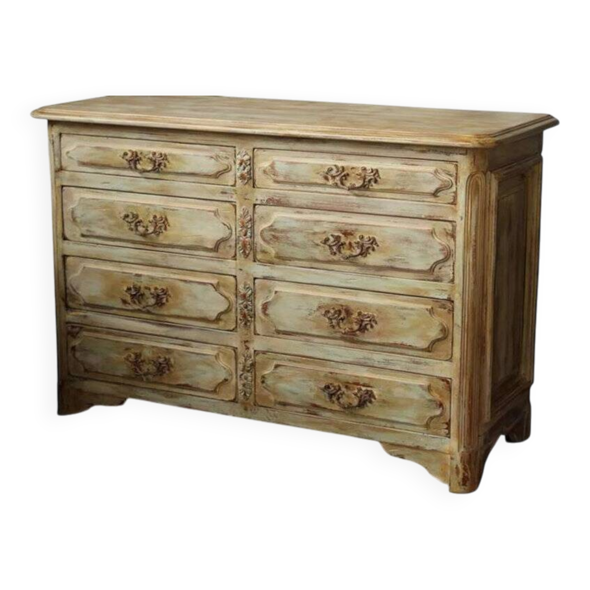 Beige and rust chest of drawers