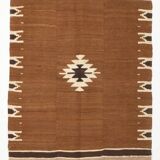 4x5 Vintage Oriental Brown Kilim Rug, 118x163Cm