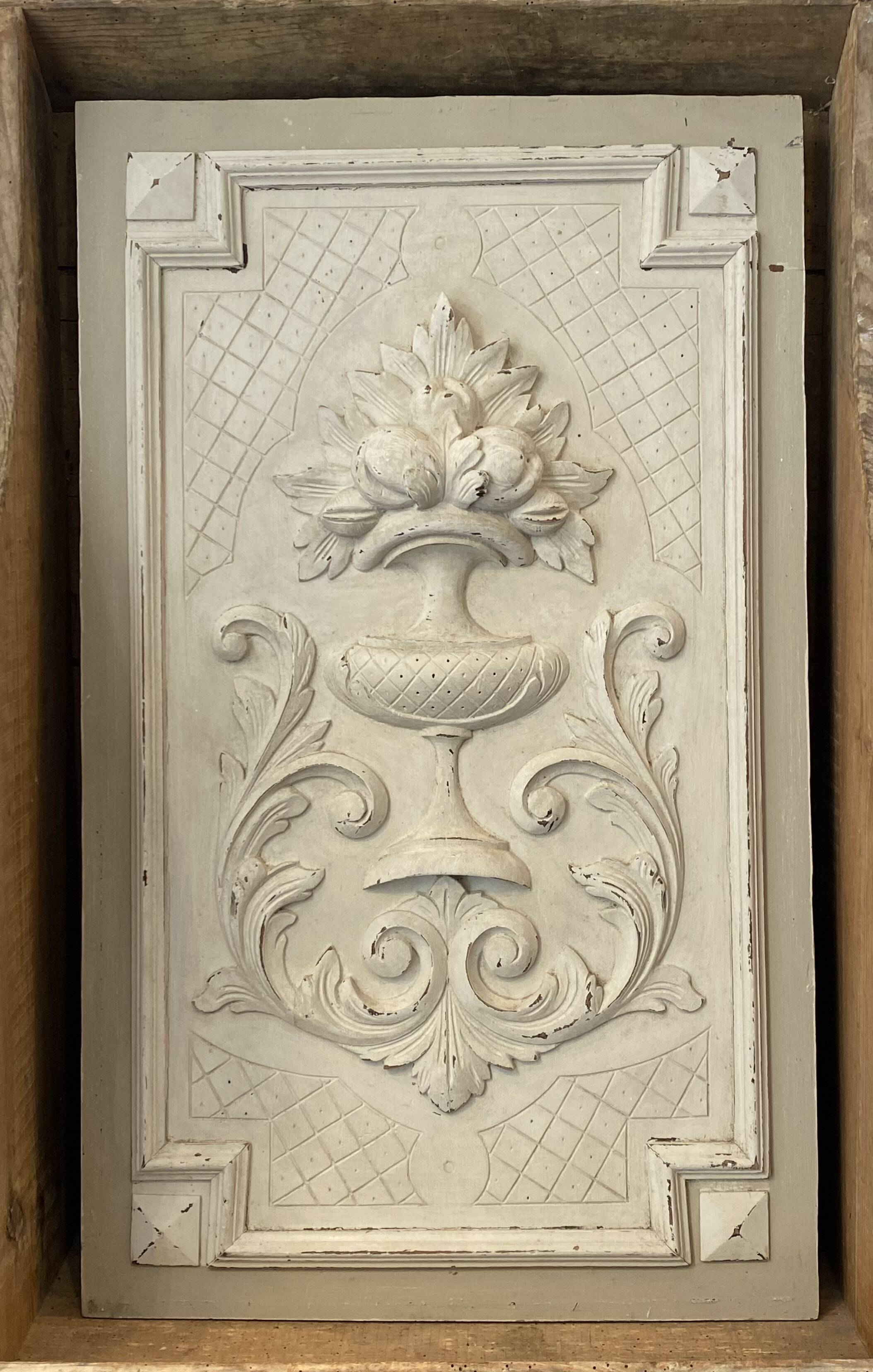 Old carved panel with patina