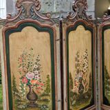 3-panel screen in painted wood