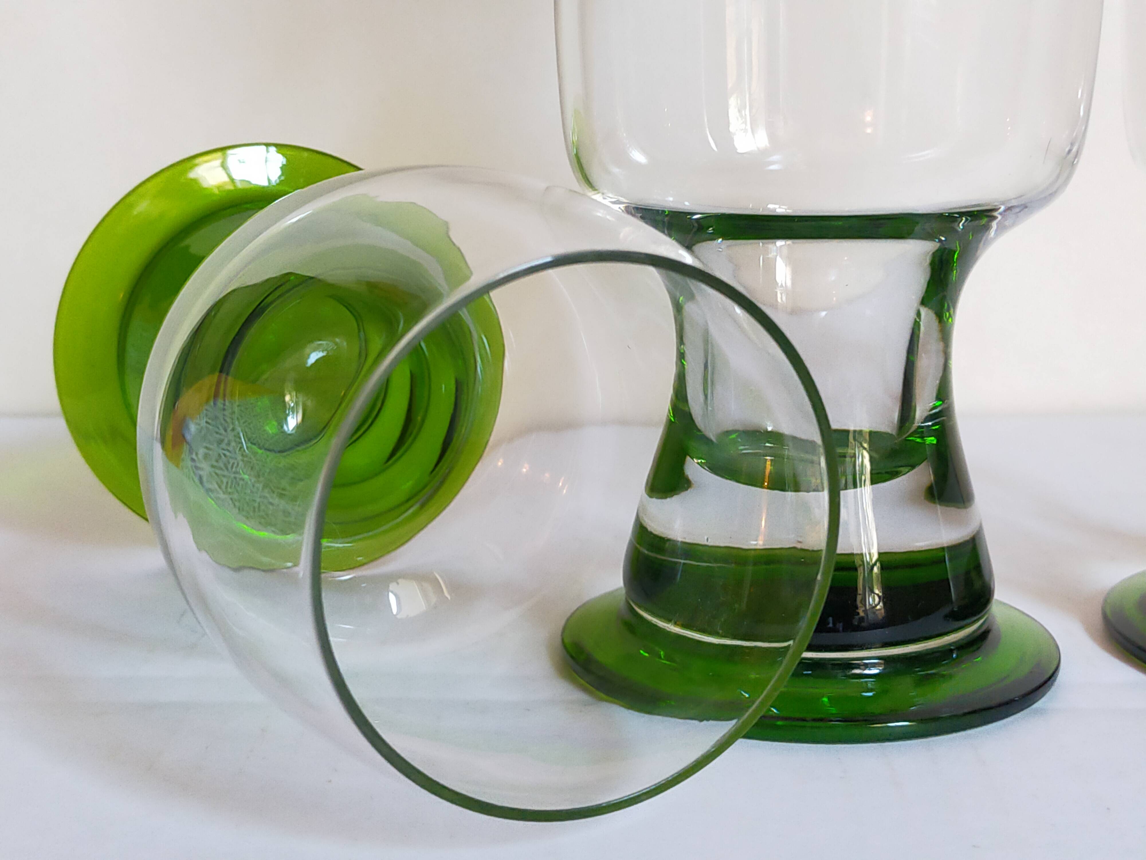 Four vintage XXL crystal glasses
