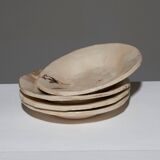 SET OF 4 GLAZED CERAMIC SOUP PLATES