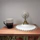 Opaline and white ceramic wall light