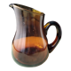 Water pitcher, dark amber blown glass decanter 1.5 L