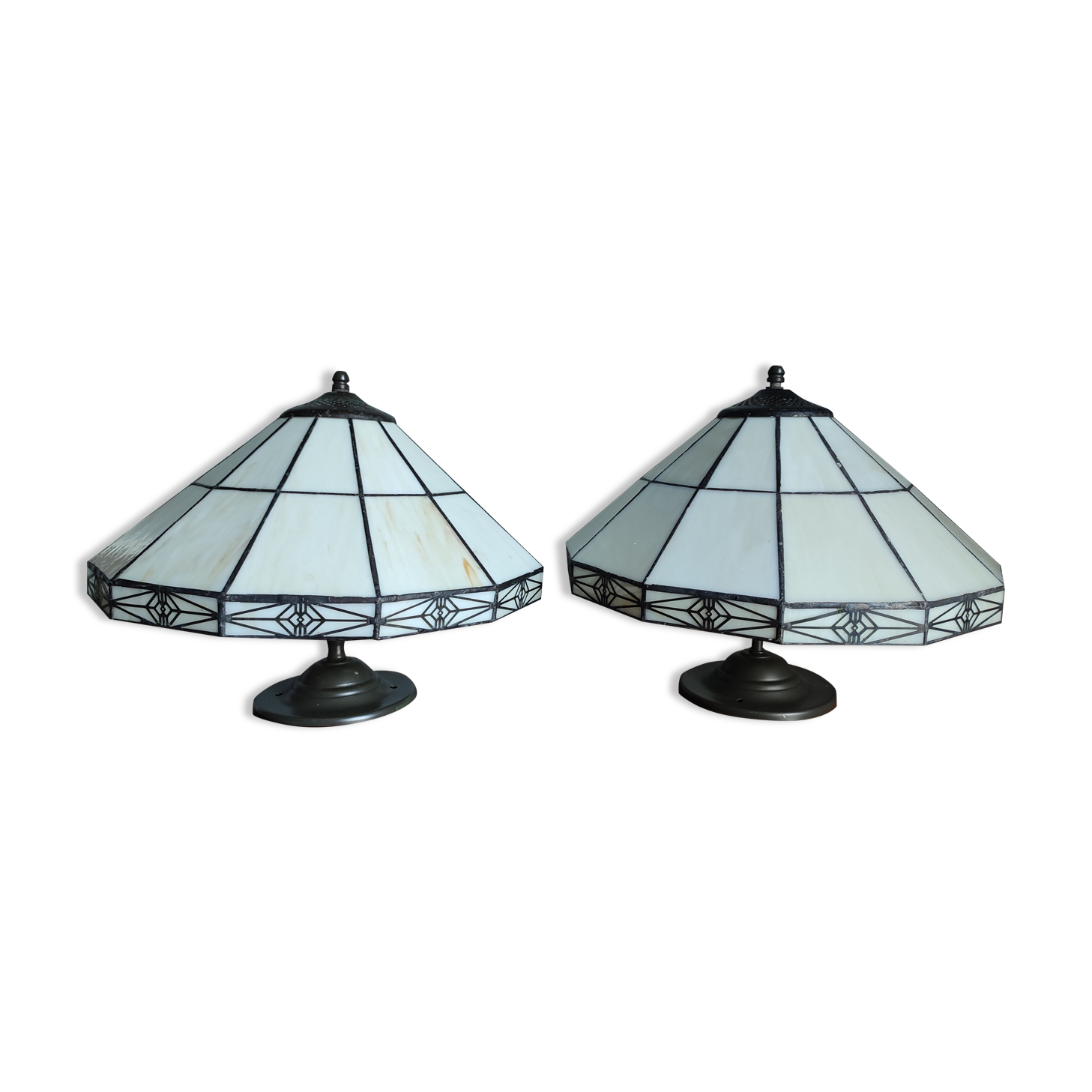 Set of two vintage tiffany style ceiling lights