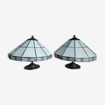 Set of two vintage tiffany style ceiling lights