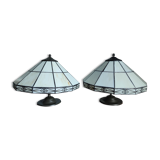 Set of two vintage tiffany style ceiling lights