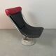 Mid-Century Danish Design ‘Interdane’ Lounge Chair in Black & Red