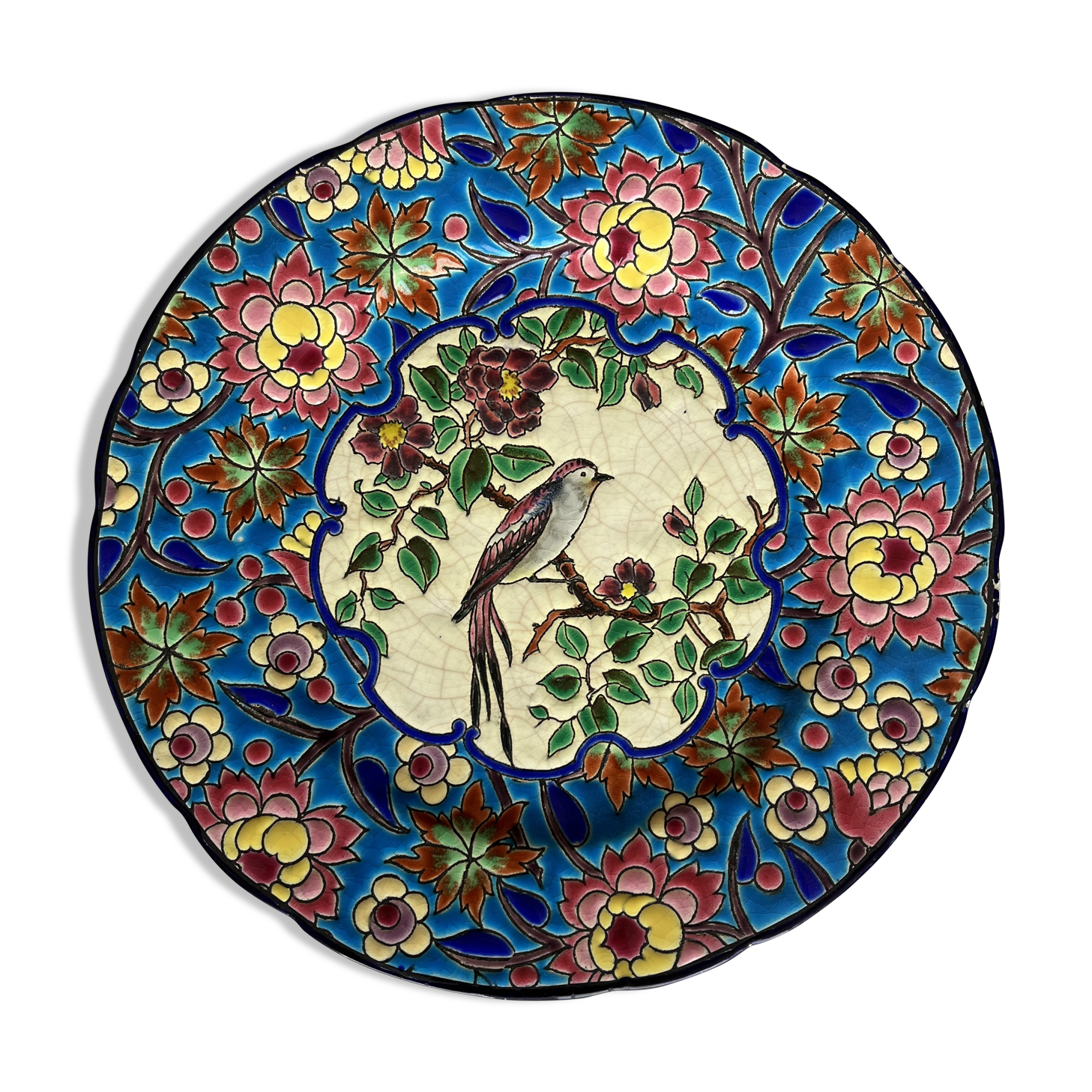 Plate in Longwy enamels