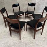 Series Set of 6 vintage Scandinavian rosewood chairs from the 1960s