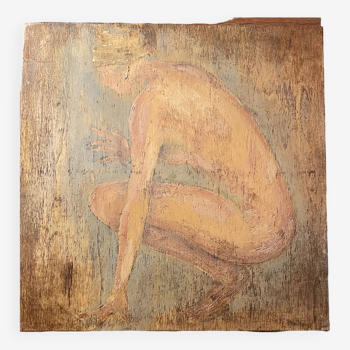 Tableau signé huile sur bois portrait féminin « belle époque »