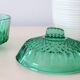 Bonbonnière en verre vert