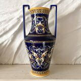 Renaissance decorated earthenware amphora vase from Gien
